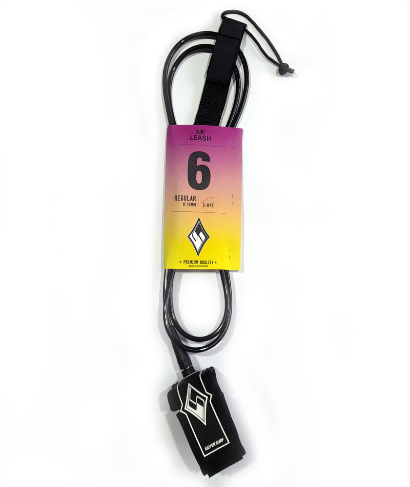 Silver Surfboards - Premium Regular Leash 6 - Black