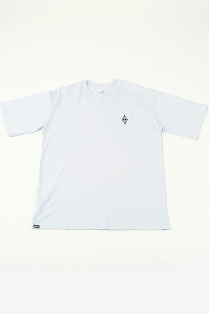 Silver Mini Logo - Oversized T - Shirt - White