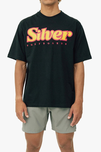 Silver Escrito Over Oversized T-Shirt – Black color