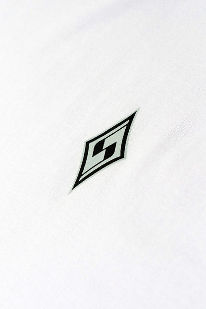 Silver Mini Logo - Oversized T - Shirt - White