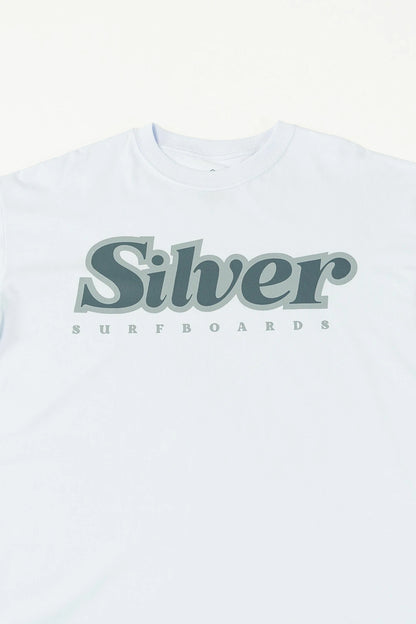 Silver Escrito Over Oversized T-Shirt – White