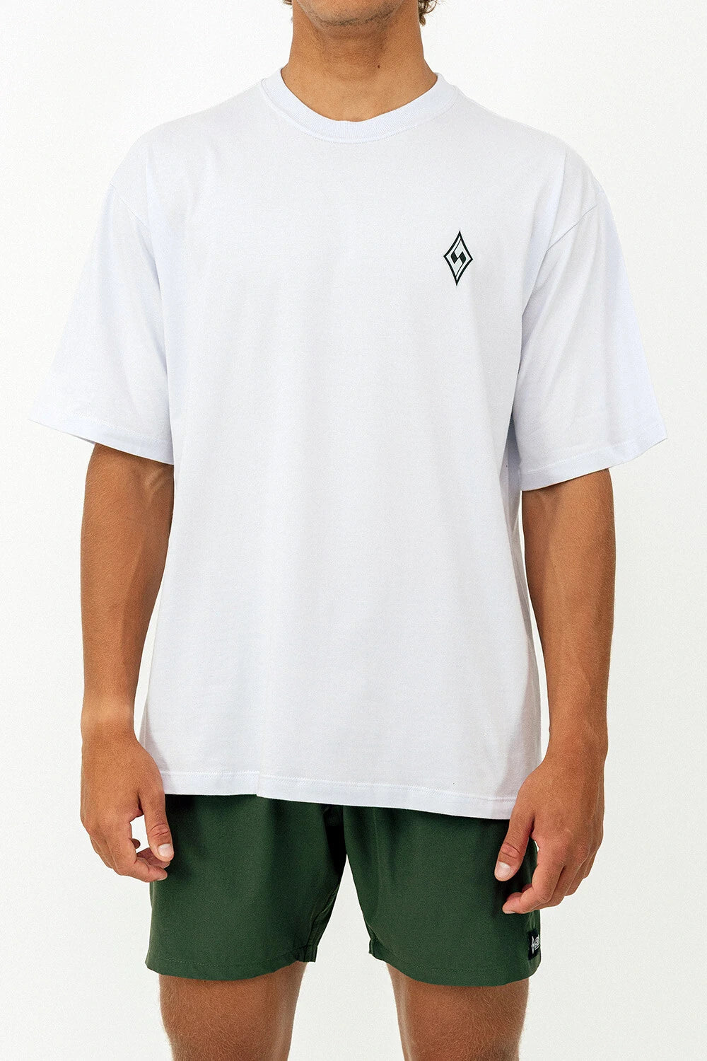 Silver Mini Logo - Oversized T - Shirt - White