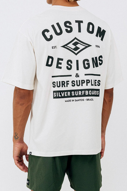 Silver Custom - Oversized T - Shirt - Off White