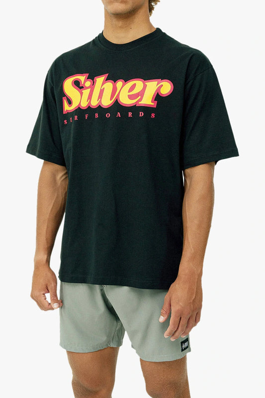 Silver Escrito Over Oversized T-Shirt – Black color