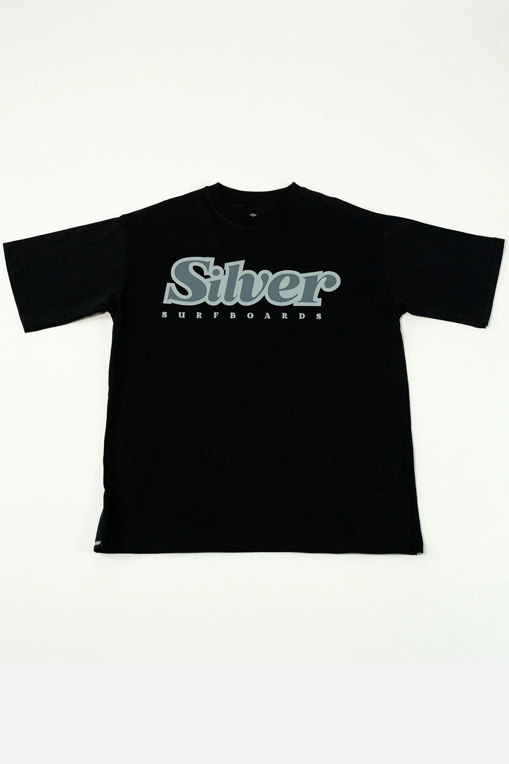 Silver Escrito Over Oversized T-Shirt – Black