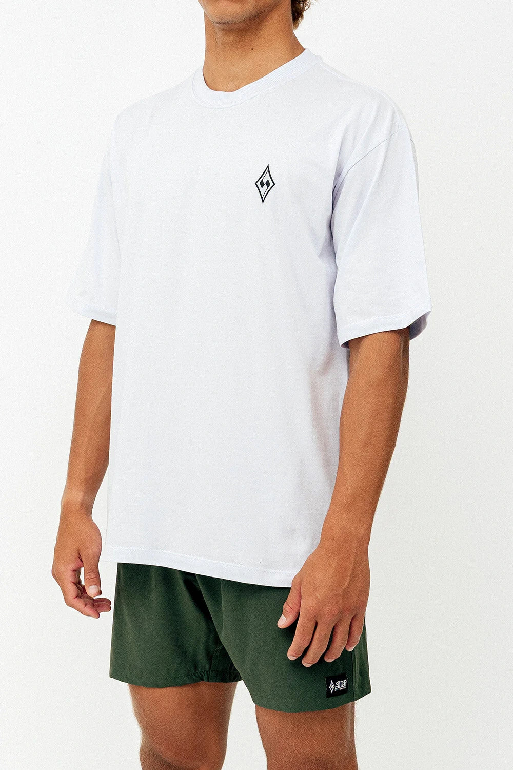 Silver Mini Logo - Oversized T - Shirt - White