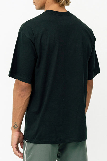 Silver Mini Logo - Oversized T - Shirt - Black